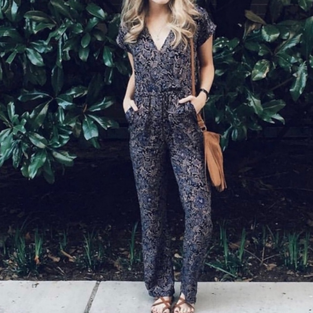 WINDSOR Floral Boho V Neck Jumpsuit S